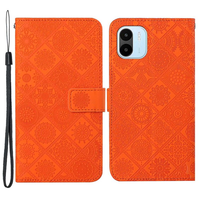 Capa De Couro Para Xiaomi Redmi A1 Padrão De Tapeçaria