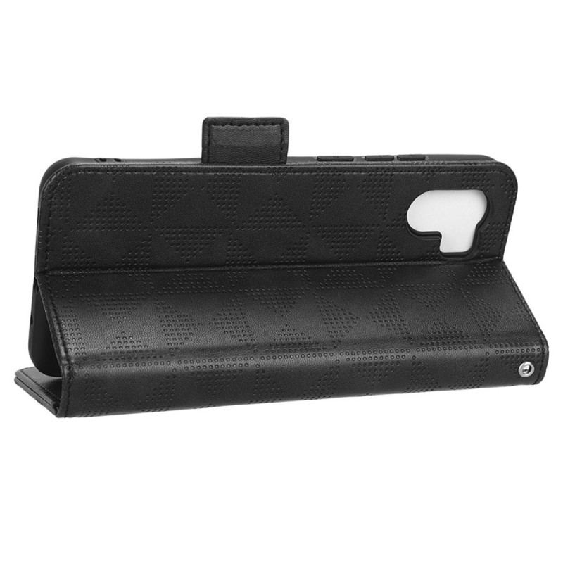Capa Em Pele Para Xiaomi Redmi A1 Triângulos Com Cordão
