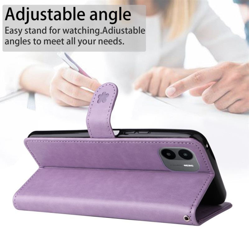 Capa Flip Para Xiaomi Redmi A1 De Cordão Gato E Abelha Com Cordão