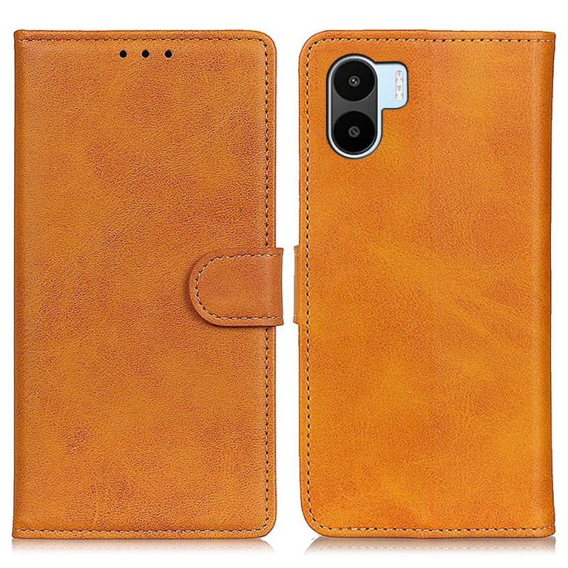 Capa Flip Para Xiaomi Redmi A1 Efeito De Couro Retrô Fosco