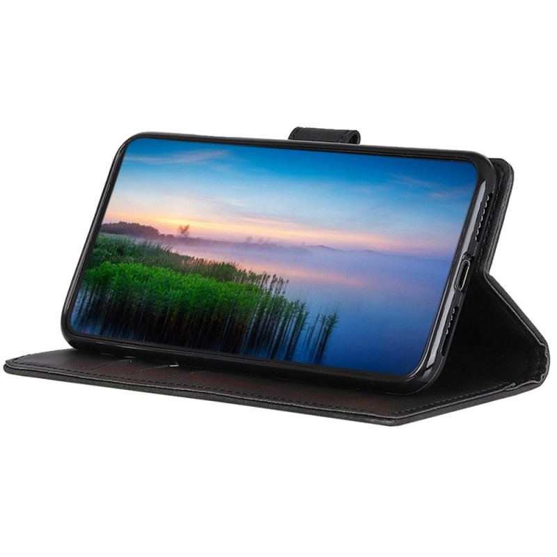 Capa Flip Para Xiaomi Redmi A1 Efeito De Couro Retrô Fosco
