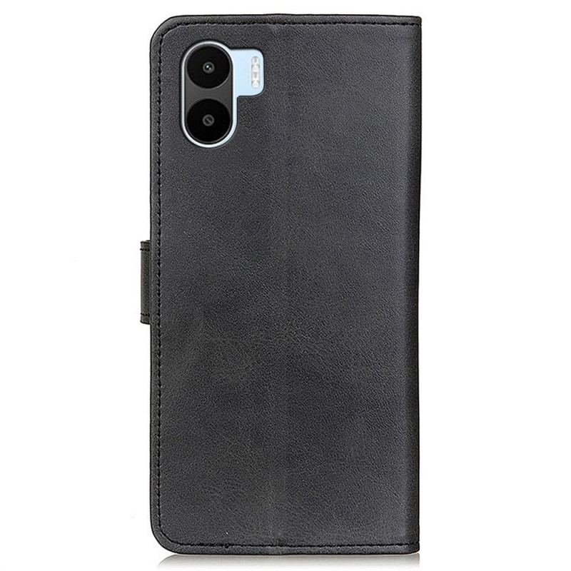 Capa Flip Para Xiaomi Redmi A1 Efeito De Couro Retrô Fosco