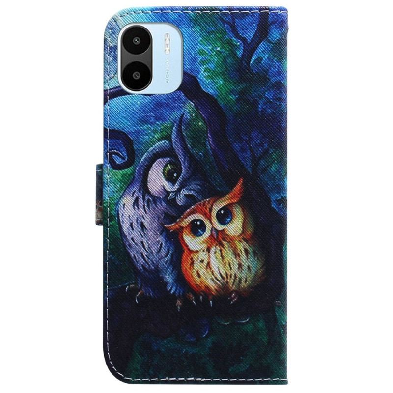 Capa Flip Para Xiaomi Redmi A1 Pintura De Corujas
