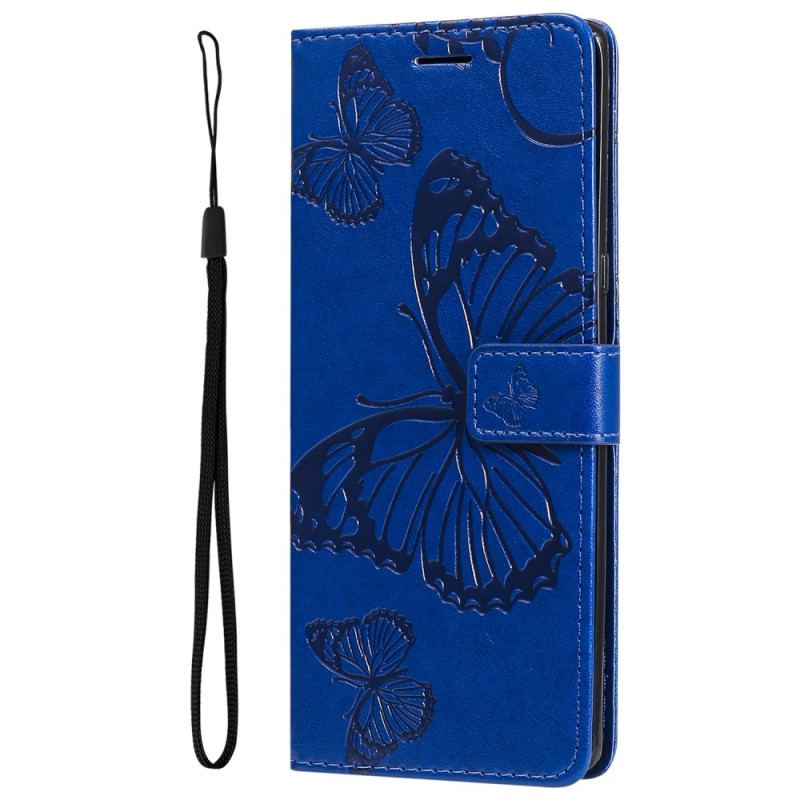 Capa Folio Para Xiaomi Redmi A1 De Cordão Borboletas Gigantes
