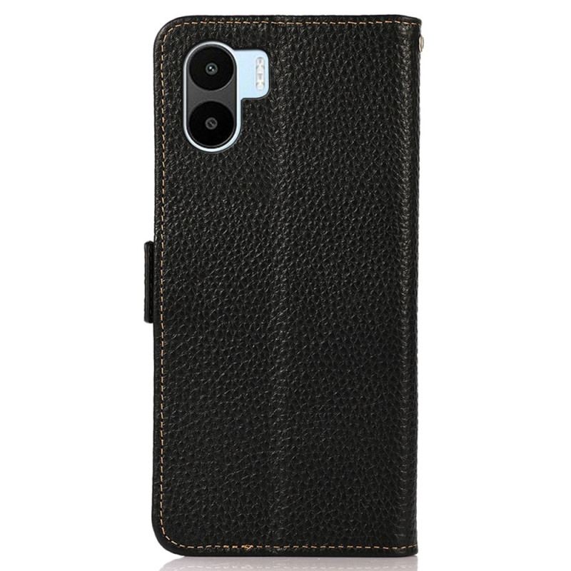 Capa Folio Para Xiaomi Redmi A1 Couro De Lichia Khazneh Rfid