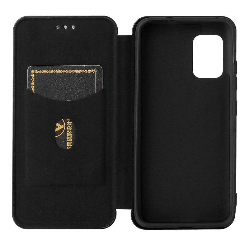 Capa De Celular Para Asus Zenfone 8 Flip Fibra De Carbono Com Anel De Suporte
