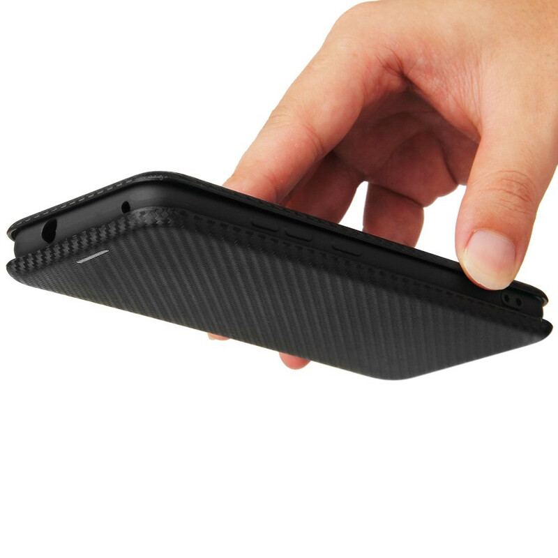 Capa De Celular Para Asus Zenfone 8 Flip Fibra De Carbono Com Anel De Suporte