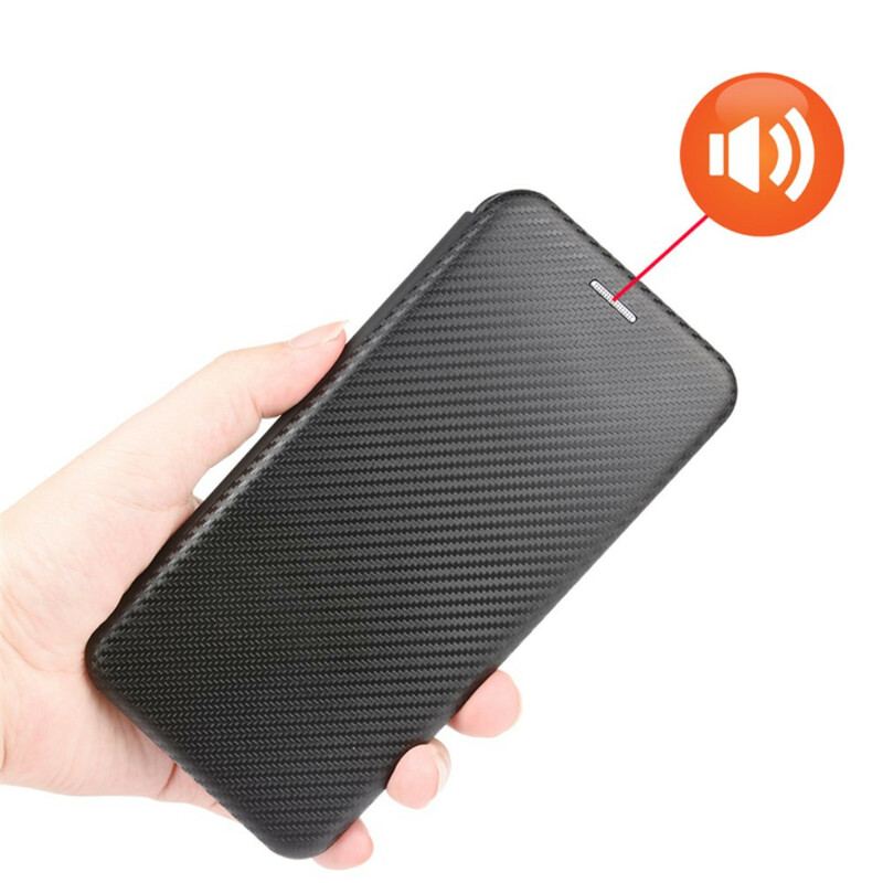 Capa De Celular Para Asus Zenfone 8 Flip Fibra De Carbono Com Anel De Suporte