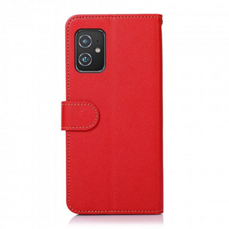 Capa De Couro Para Asus Zenfone 8 Estilo Lichia Rfid Khazneh