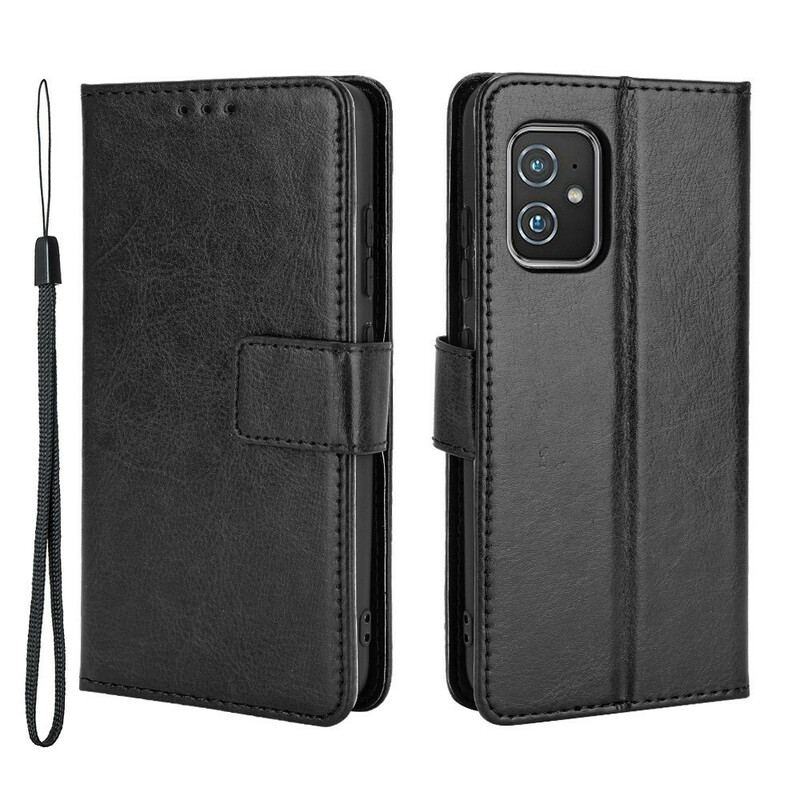 Capa De Couro Para Asus Zenfone 8 Couro Falso Chamativo