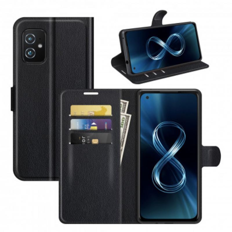 Capa De Couro Para Asus Zenfone 8 Couro Falso Clássico