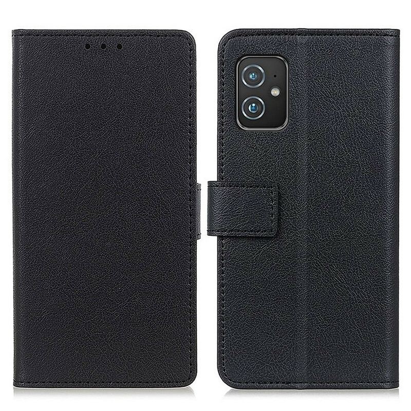 Capa Flip Para Asus Zenfone 8 Efeito Couro Simples
