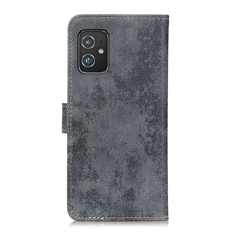 Capa Folio Para Asus Zenfone 8 Couro Falso Vintage