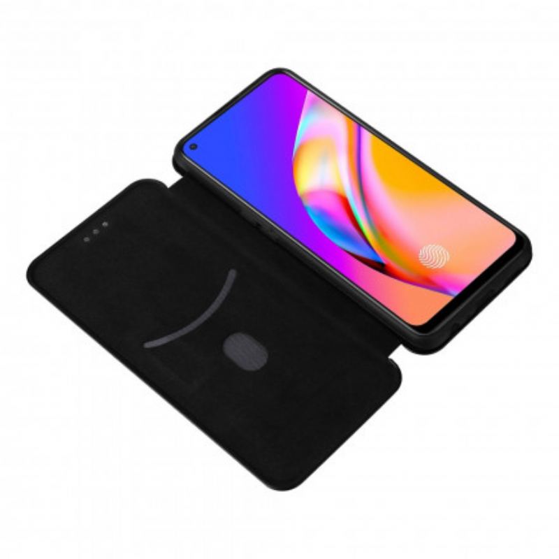 Capa De Celular Para Oppo A94 5G Flip Silicone De Carbono Colorido