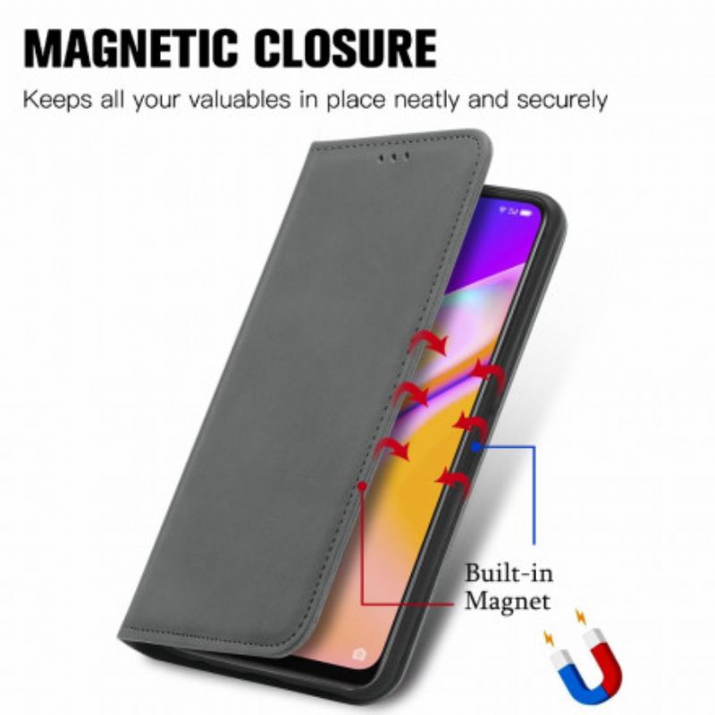 Capa De Celular Para Oppo A94 5G Flip Toque De Pele