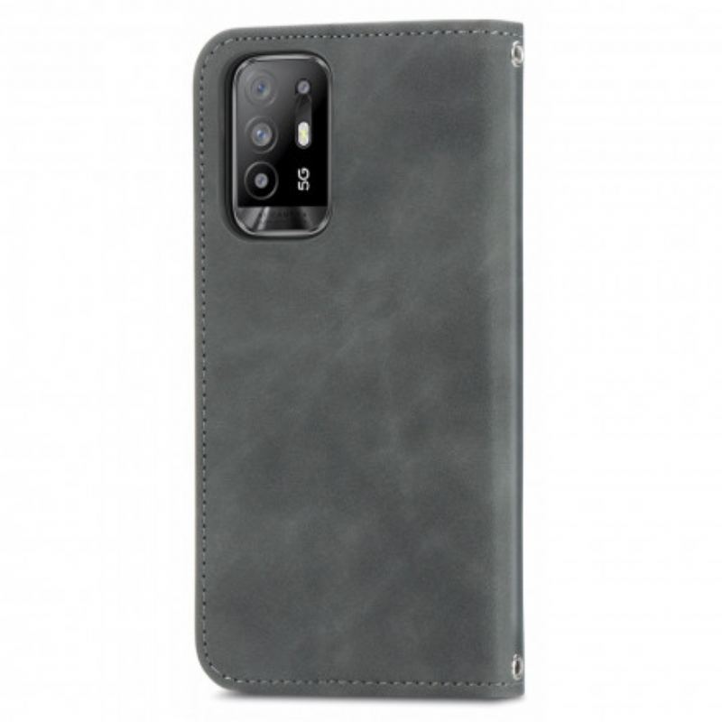 Capa De Celular Para Oppo A94 5G Flip Toque De Pele