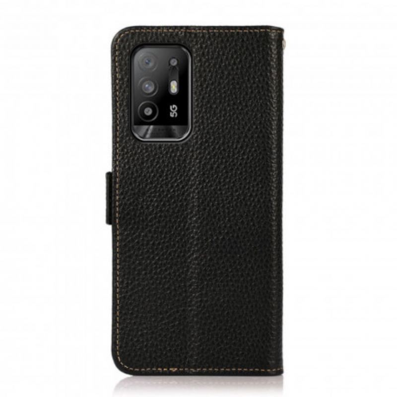 Capa De Couro Para Oppo A94 5G Couro De Lichia Khazneh Rfid