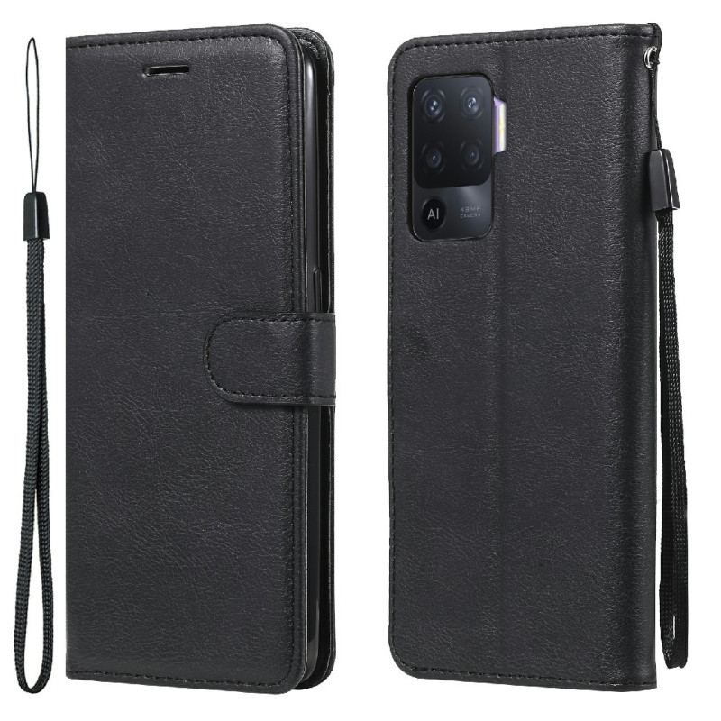 Capa De Couro Para Oppo A94 5G Couro Sintético Com Alça