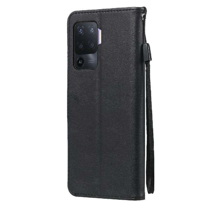 Capa De Couro Para Oppo A94 5G Couro Sintético Com Alça