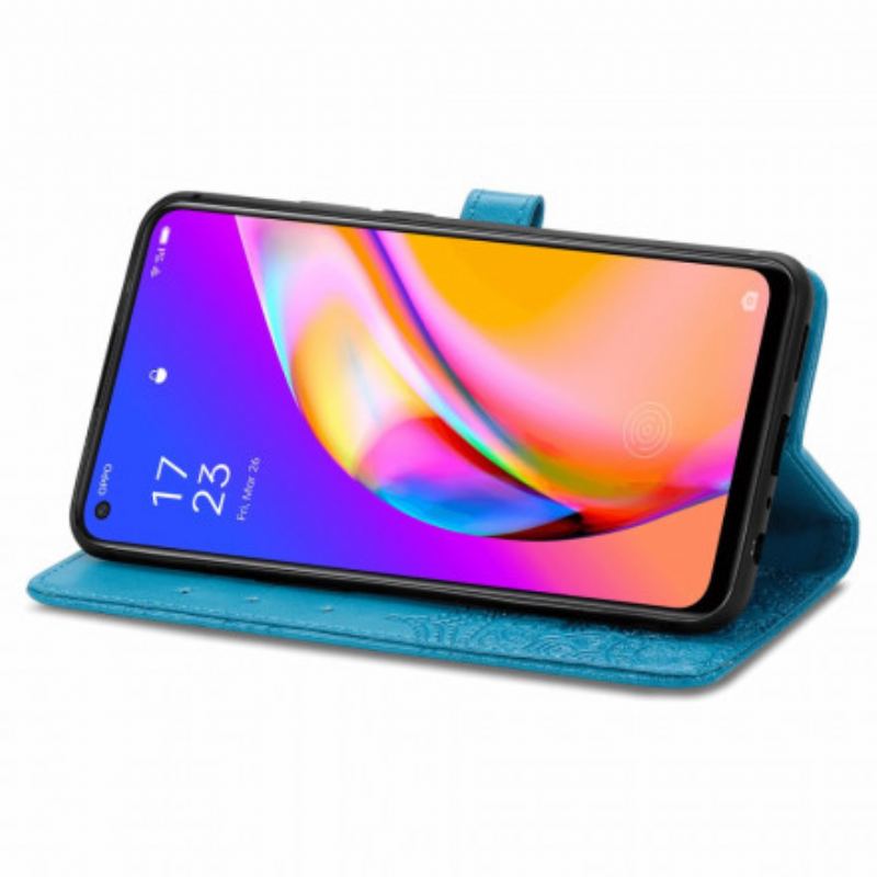 Capa Em Pele Para Oppo A94 5G Mandala Idade Média