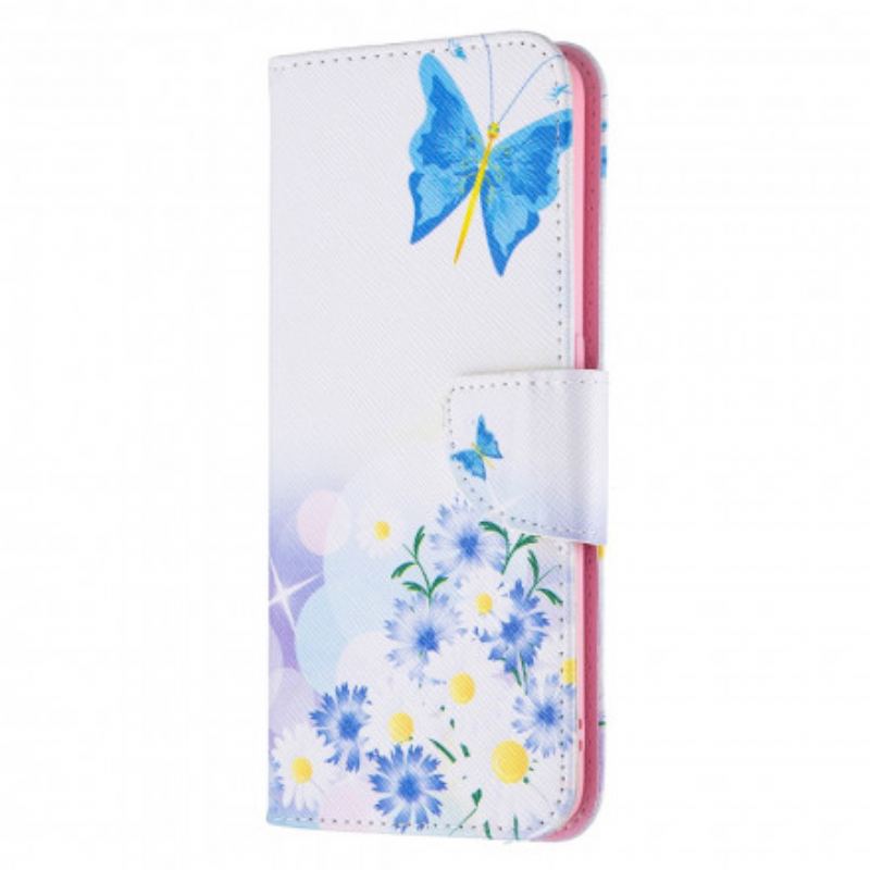Capa Flip Para Oppo A94 5G Borboletas E Flores Pintadas