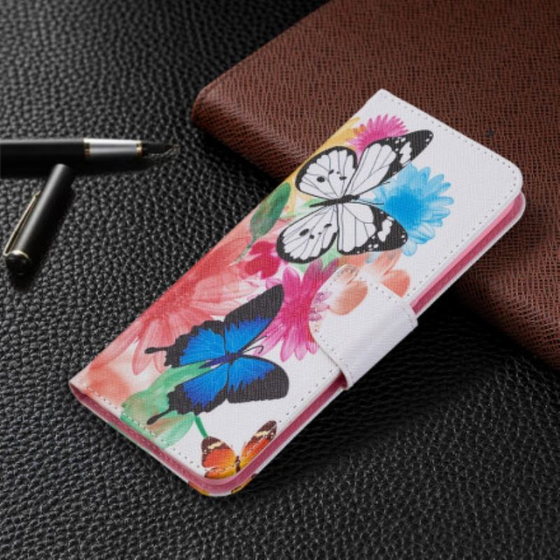 Capa Flip Para Oppo A94 5G Borboletas E Flores Pintadas
