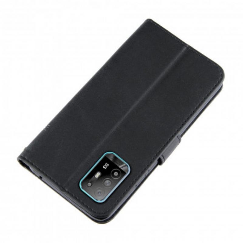 Capa Flip Para Oppo A94 5G De Cordão Strappy Geo Leather Effect