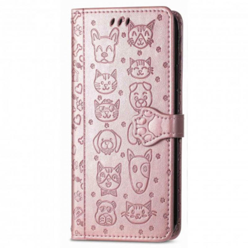 Capa Folio Para Oppo A94 5G Animais Animados