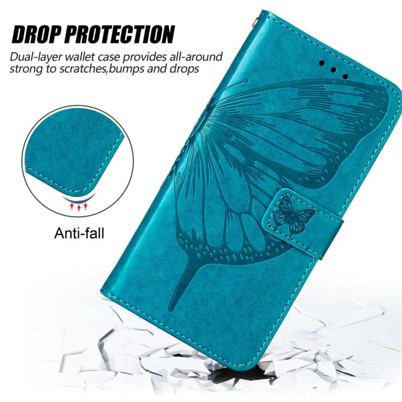 Capa Folio Para Oppo A94 5G Borboleta Com Cordão