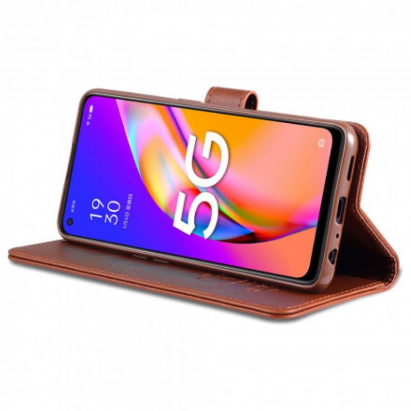 Capa Folio Para Oppo A94 5G Couro Sintético Azns