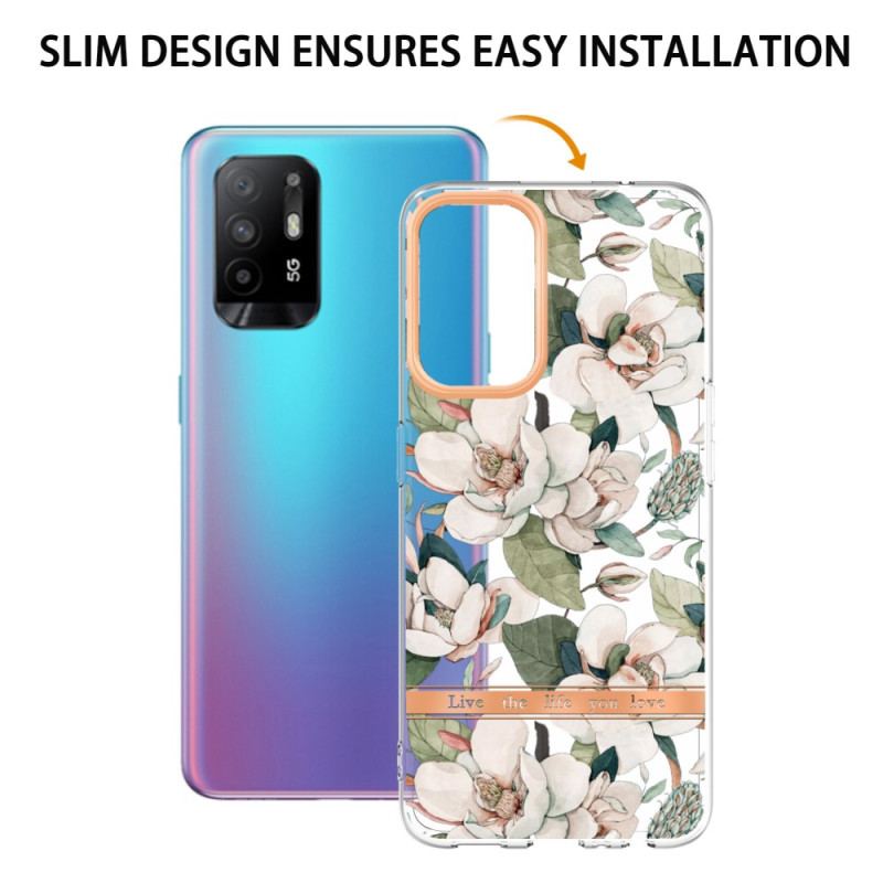 Capa Para Oppo A94 5G Flores De Peônias