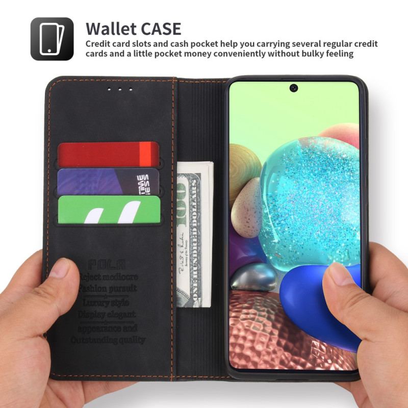 Capa De Celular Para Samsung Galaxy A71 5G Flip Porta-cartão Frontal Pola