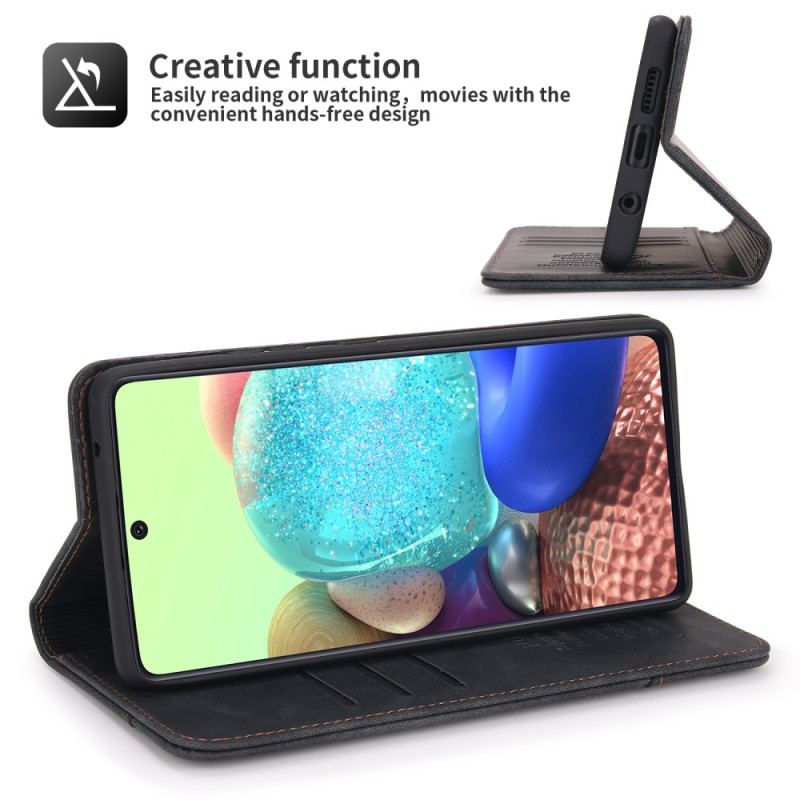 Capa De Celular Para Samsung Galaxy A71 5G Flip Porta-cartão Frontal Pola