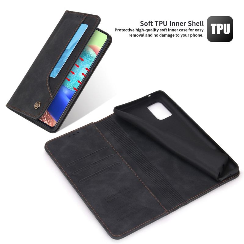 Capa De Celular Para Samsung Galaxy A71 5G Flip Porta-cartão Frontal Pola