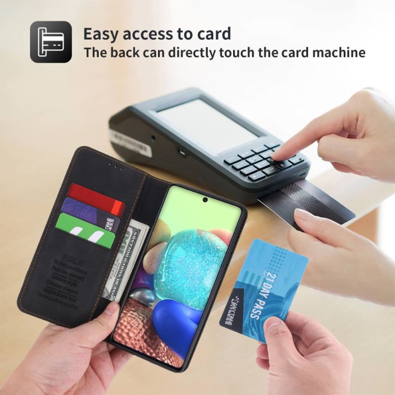 Capa De Celular Para Samsung Galaxy A71 5G Flip Porta-cartão Frontal Pola