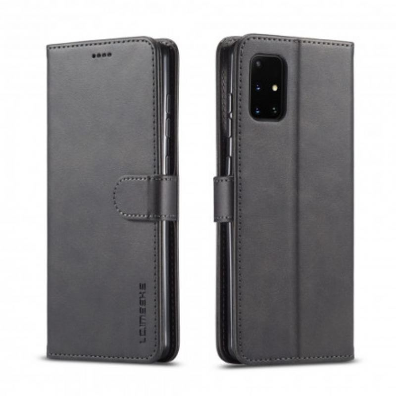 Capa De Couro Para Samsung Galaxy A71 5G Lc.imeeke Efeito Couro