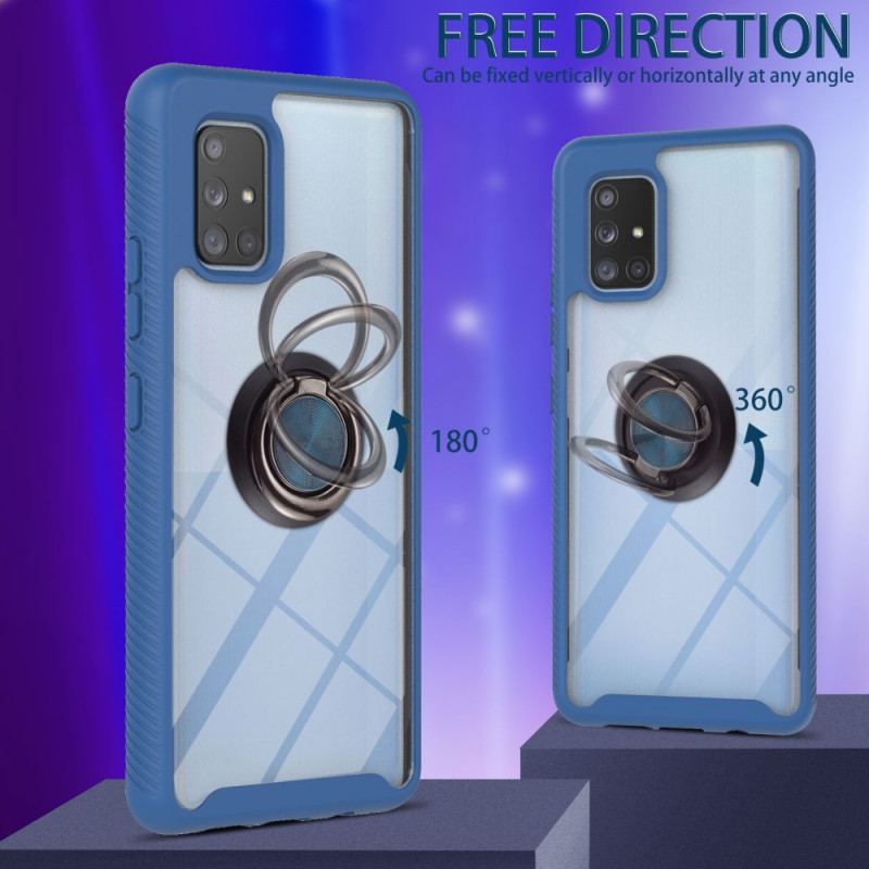 Capa Para Samsung Galaxy A71 5G Contorno Híbrido Colorido Com Anel