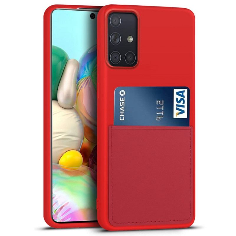 Capa Para Samsung Galaxy A71 5G Titular De Cartão De Silicone Líquido