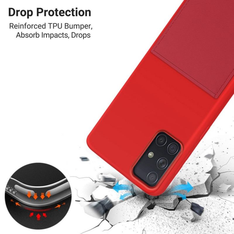 Capa Para Samsung Galaxy A71 5G Titular De Cartão De Silicone Líquido