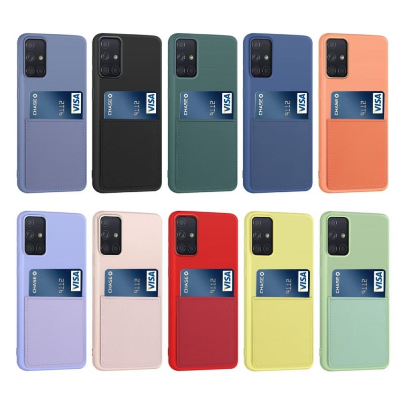 Capa Para Samsung Galaxy A71 5G Titular De Cartão De Silicone Líquido