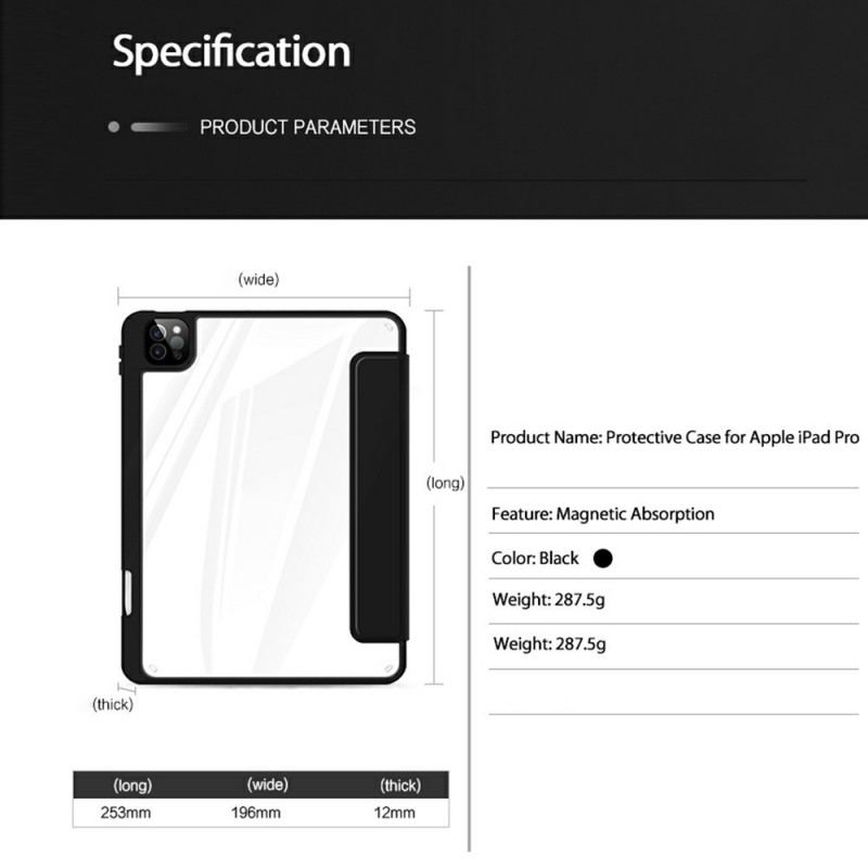 Capa De Celular Para iPad Pro 12.9" (2022) Destacável