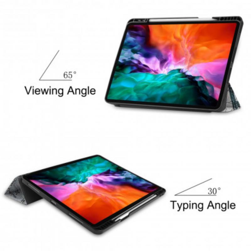 Capa De Celular Para iPad Pro 12.9" (2022) Suporte Para Caneta Torre Eiffel