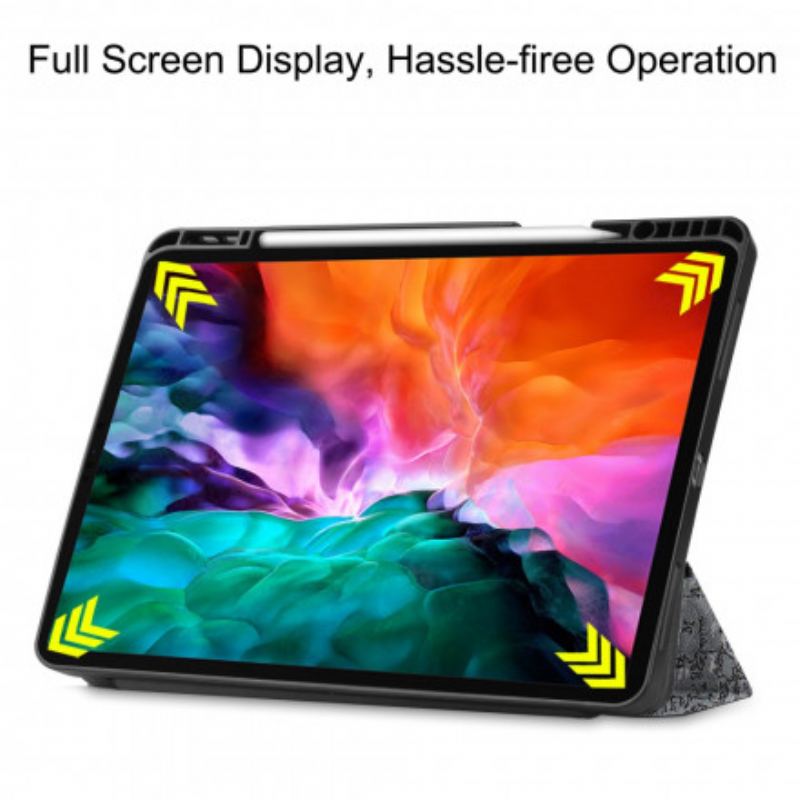 Capa De Celular Para iPad Pro 12.9" (2022) Suporte Para Caneta Torre Eiffel
