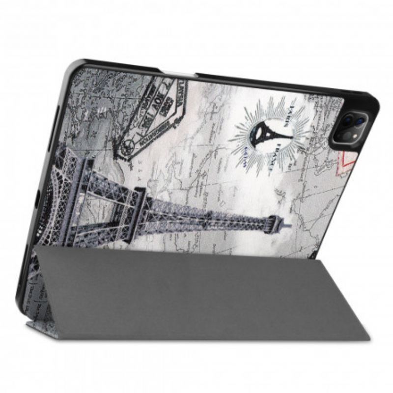 Capa De Celular Para iPad Pro 12.9" (2022) Suporte Para Caneta Torre Eiffel