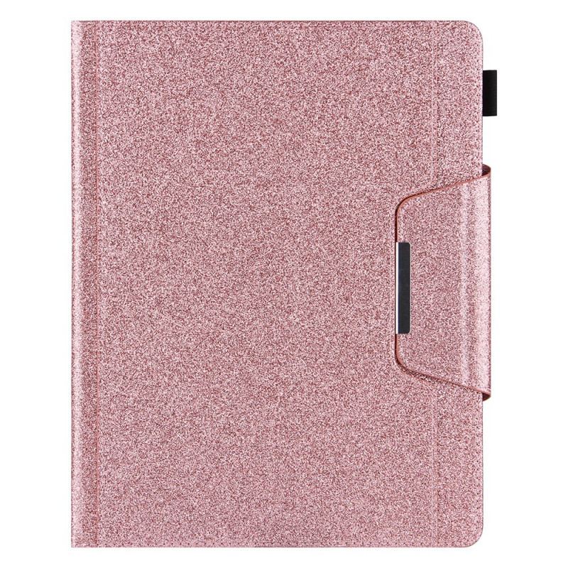 Capa De Couro Para iPad Pro 12.9" (2022) Fecho De Prata De Couro Falso