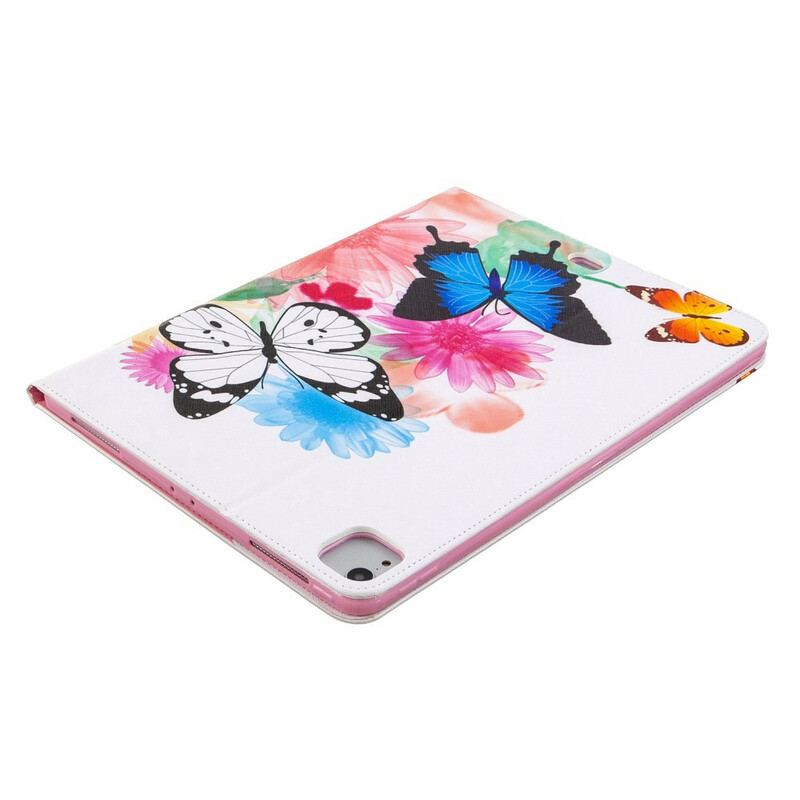 Capa Flip Para iPad Pro 12.9" (2022) Padrão Impresso Borboletas