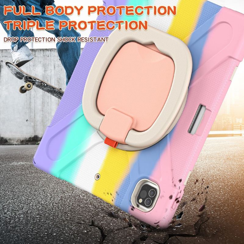 Capa Para iPad Pro 12.9" (2022) Cor De Suporte De Anel Giratório Ultra Resistente