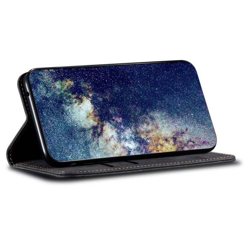 Capa De Celular Para Vivo X90 Pro Flip Tecido Jeans