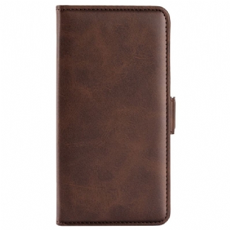 Capa De Couro Para Vivo X90 Pro Fecho Duplo