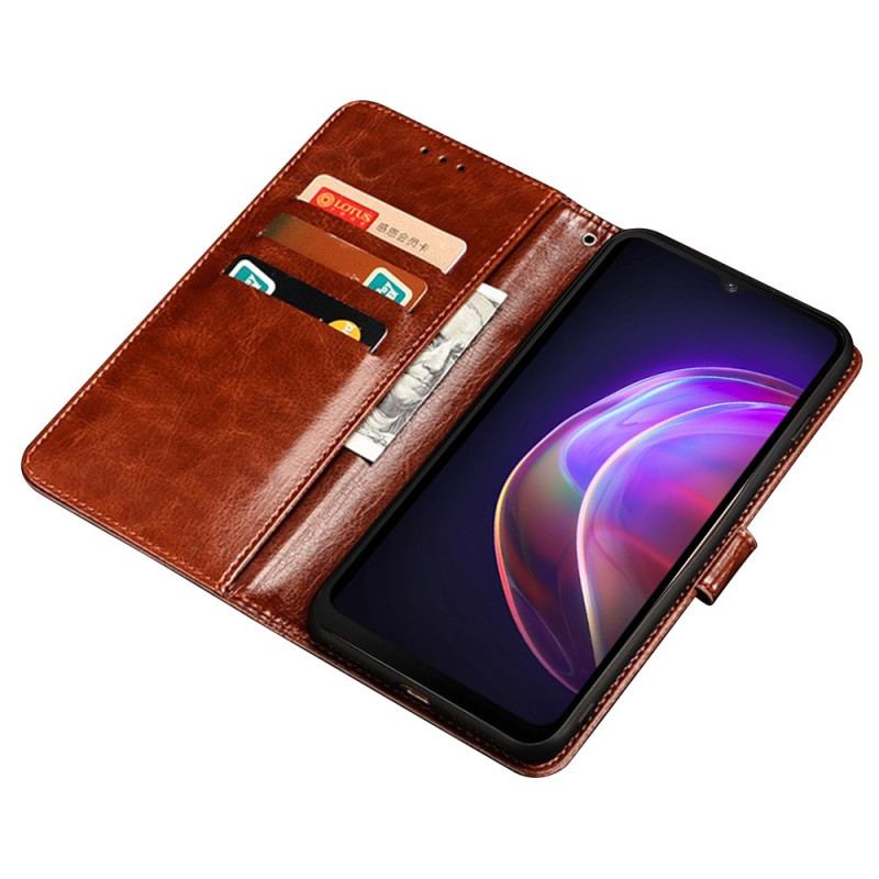 Capa De Couro Para Vivo X90 Pro Imitação De Couro Idewei